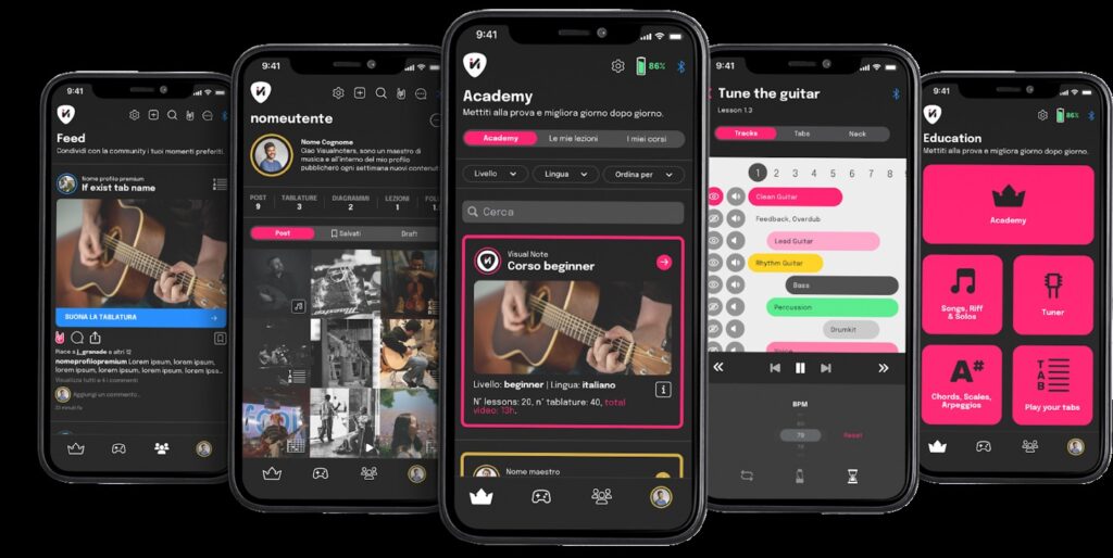 startup innovativa Visual Note, supporto tecnico e digitale per imparare facilmente a suonare la chitarra